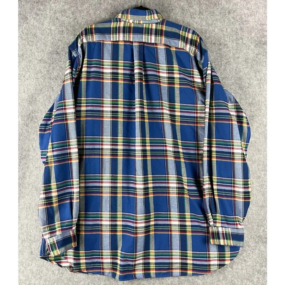 Polo Ralph Lauren Flannel Shirt Mens‎ 2XLT Plaid Button Down Performance Preppy